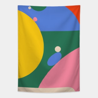 Abstract Colorful Organic Shapes Pattern Tapestry