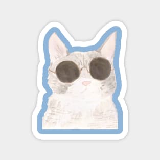 cute cat wearing sunglasses Magnet