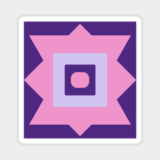 Abstract Geometric Square Triangle Flower Magnet