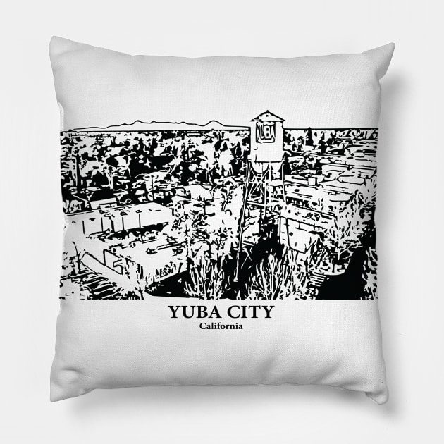 Yuba City - California Pillow by Lakeric