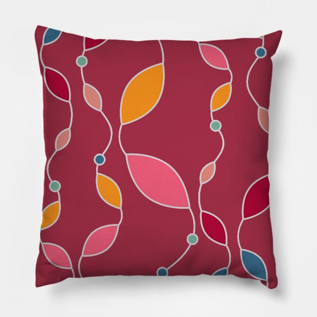 Colorful Ovals Circles Lines Pillow by amyvanmeter