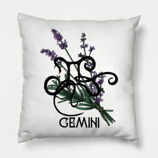 Gemini Zodiac floral Pillow