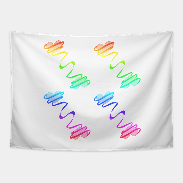 Rainbow Hearts With Ribbons Tapestry by NeavesPhoto