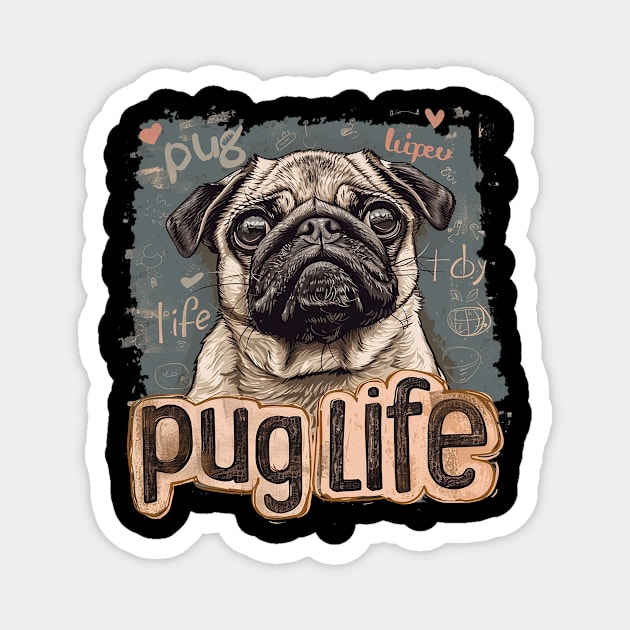 pug life Magnet by peterdoraki