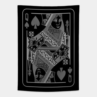 Queen of Spades Grayscale Tapestry