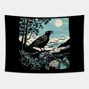 Lino Cut Bird Tapestry