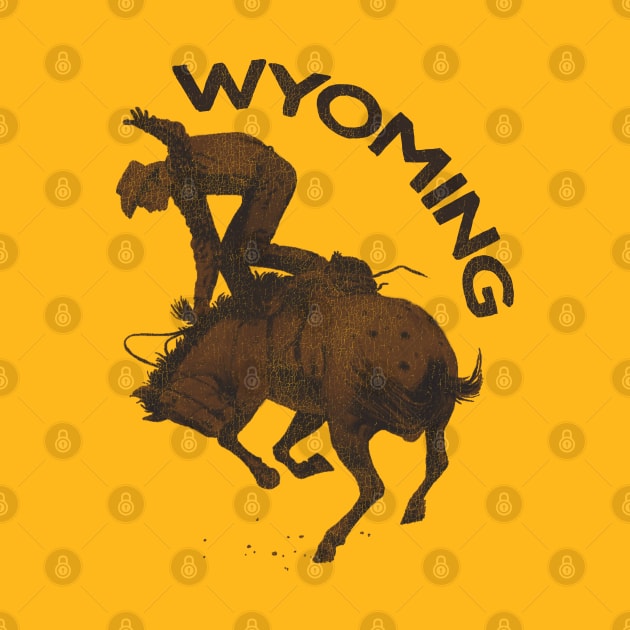 Wyoming Cowboy Vintage Travel Souvenir by darklordpug