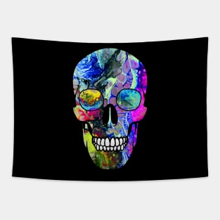 Color Splattered Skull Tapestry