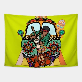 FLOWER POWER CHILDREN ON THE ROAD Tapestry