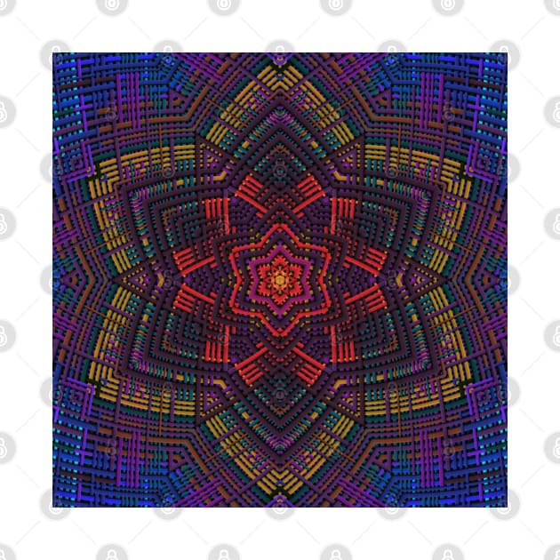 Weave Mandala Purple Red Yellow and Blue by WormholeOrbital