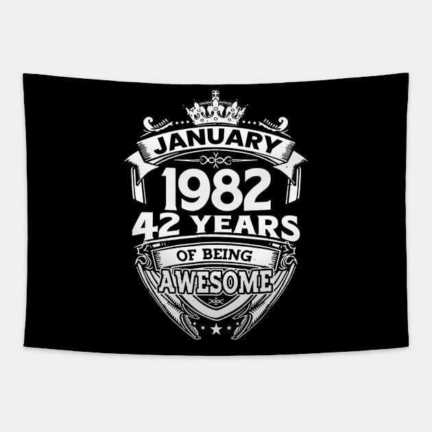 January 1982 42 Years Of Being Awesome 42nd Birthday Tapestry by D'porter