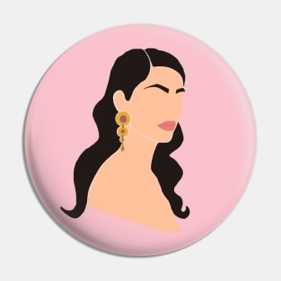 Minimalistic abstract female portrait Beautiful brunette Pin