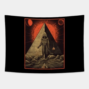 Dark Esoteric Egyptian Pyramid Mystic Art - Enigmatic Tapestry