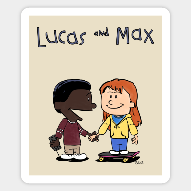 Lucas & Max - Stranger Things - Sticker | TeePublic Lucas & Max - Stranger Things - Sticker | TeePublic