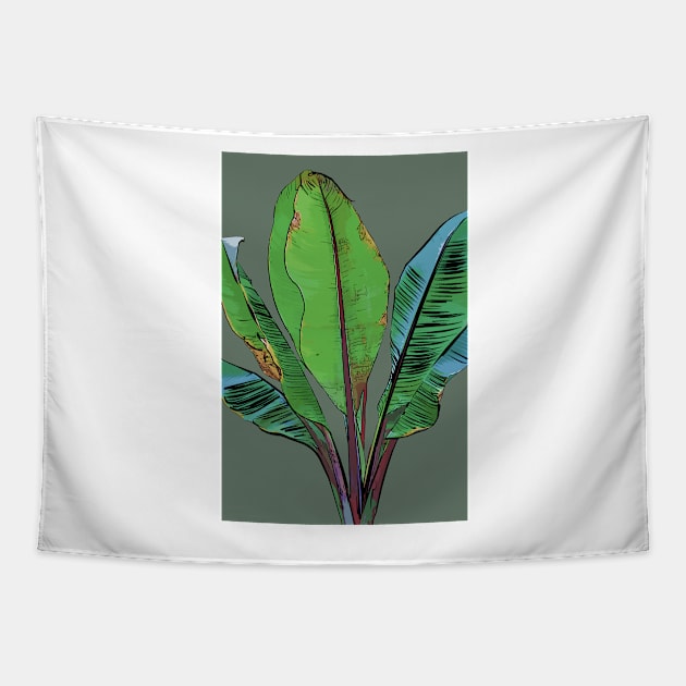 Banana Plant Tapestry by KirtTisdale