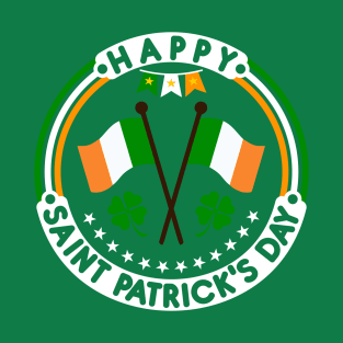 Happy Saint Patrick's Day Irish Flag Tees T-Shirt