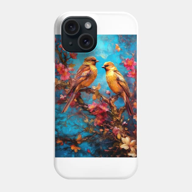 two birds watercolor art Phone Case by JBJart