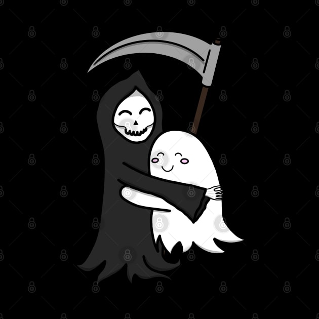 Grim Reaper & Ghost Hug | Friendship | Azrael & Specter Embrace by Incubuss Fashion