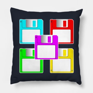 Colourful Floppy Disks Pillow