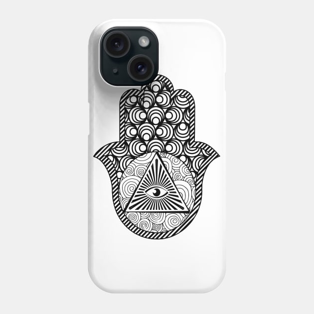 Hamsa Hand Third Eye Pyramid Spirituality Phone Case by Utopia Shop