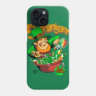 Shenanigans Lucky Leprechaun Retro Cereal Box St. Patrick's Day Phone Case