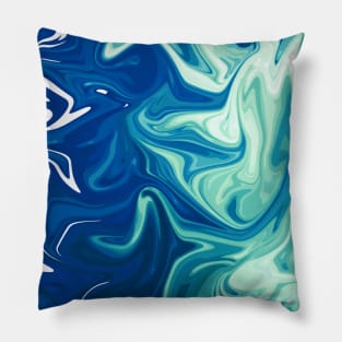 ABSTRACT LIQUIFY EFFECT BLUE COLOR Pillow