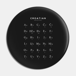 Croatian Alphabet Chart, Croatia Language Chart, Black Pin