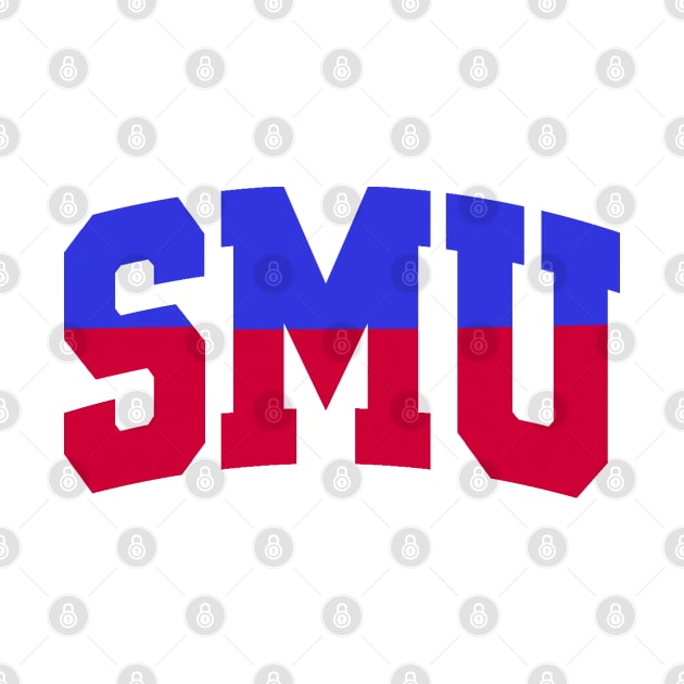 Two Tone Blue and Red SMU Logo by one-broke-kid