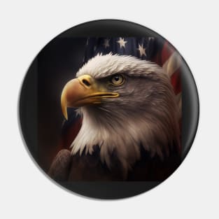 Traditional American Eagle and Flag Pin