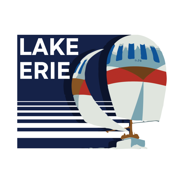 Disover Lake Erie Boat Design - Lake Erie - T-Shirt