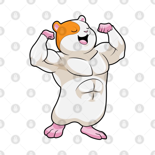 Hamster as Bodybuilder with big Muscles by Markus Schnabel