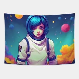 Anime character girl in space suit Tapestry