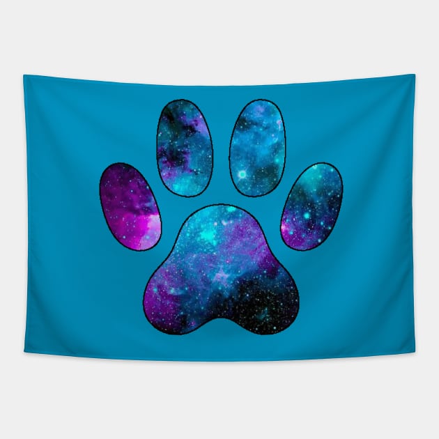 Galactic Paw Print Tapestry by ARTWORKandBEYOND
