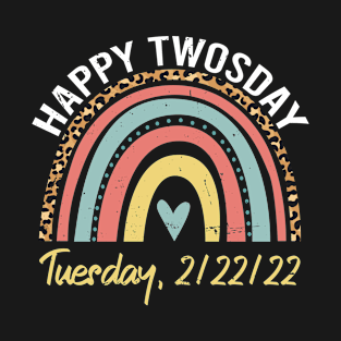 Happy Twosday 2022 Pink Leopard Twos Day 2/22/22 T-Shirt