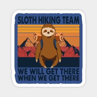 sloth hiking team Magnet