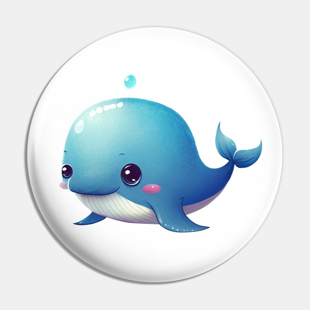 Cute Whale - Blue Pin by Bondoboxy