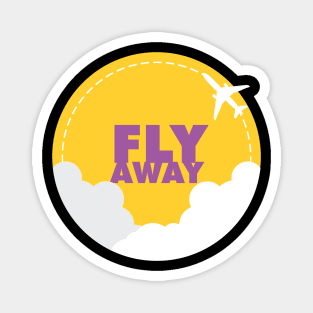 Fly Away Design with plane above the clouds Magnet