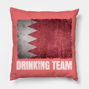 Bahraini Drinking Team Graphic for Men Women Funny Bahrain Flag Pillow