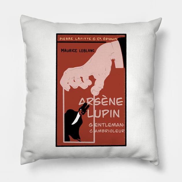 Arsene Lupin Maurice Leblanc Pillow by Lazarakos