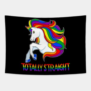 Totally Straight Horse Unicorn LGBT Gay Pride  Stripe Tapestry