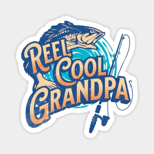 Father's Day Grandpa Reel Cool Grandpa Fishing Retro Fish Magnet