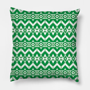 Green Geometric Xmas Print Pillow