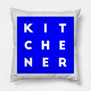 Kitchener | Blue square, white letters | Canada Pillow