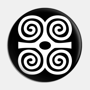 Dwennimmen Adinkra sankofa symbol in white Pin