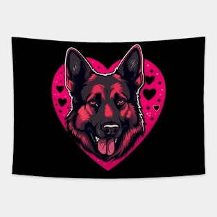 German Shepherd Valentine Day Tapestry