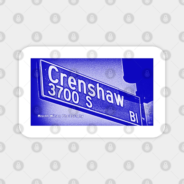 Crenshaw Boulevard (Blue), Los Angeles, California by Mistah Wilson Magnet by MistahWilson