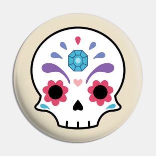 Cute sugar skull diamond Pin