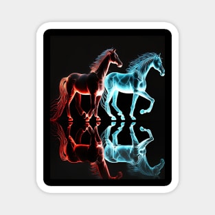 Fire and Ice Horses Too Magnet