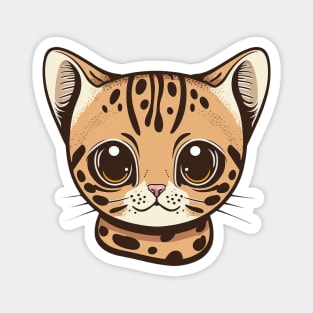 Adorable Bengal Cat Face Magnet