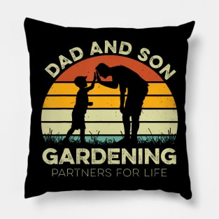 Father And Son Gardening Partners For Life Matching Family Pillow
